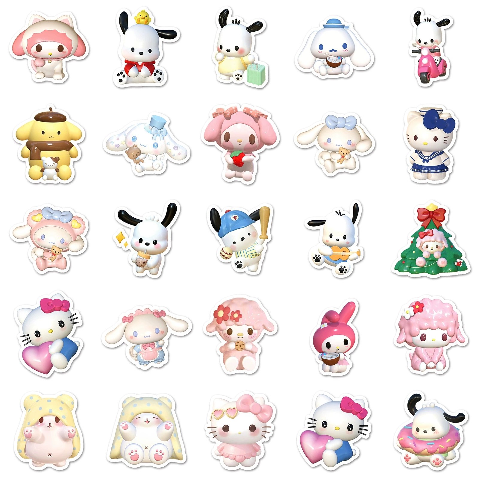 Each pack of 50 cuteness cartoon children's stickers 3D stickers of cartoon characters