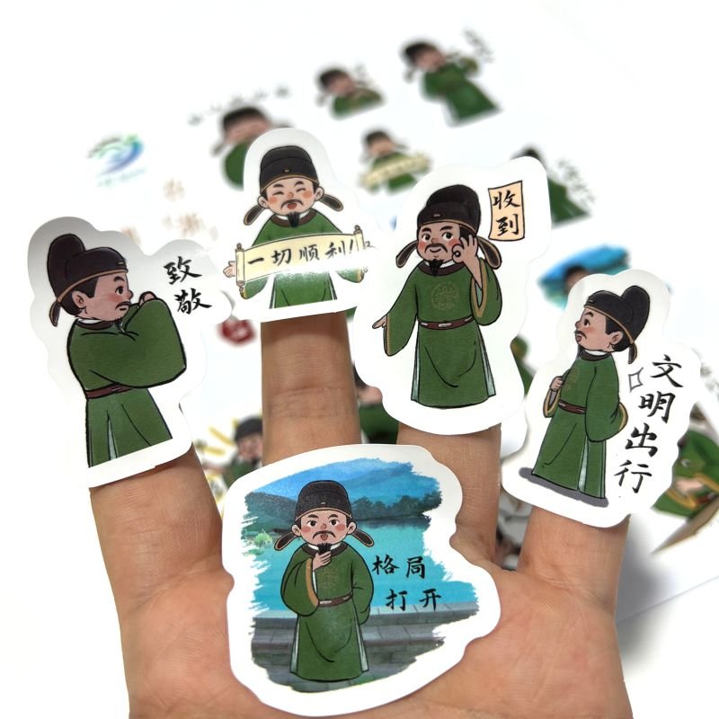 Factory Custom Personalized private waterproof adhesive vinyl label logo cartoon kiss cut sticker paper