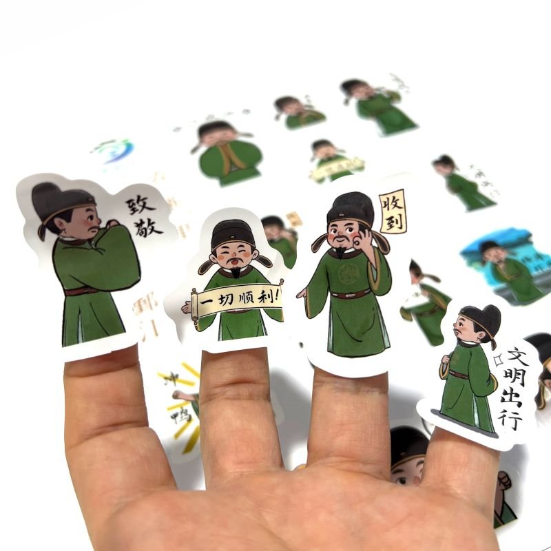 Factory Custom Personalized private waterproof adhesive vinyl label logo cartoon kiss cut sticker paper