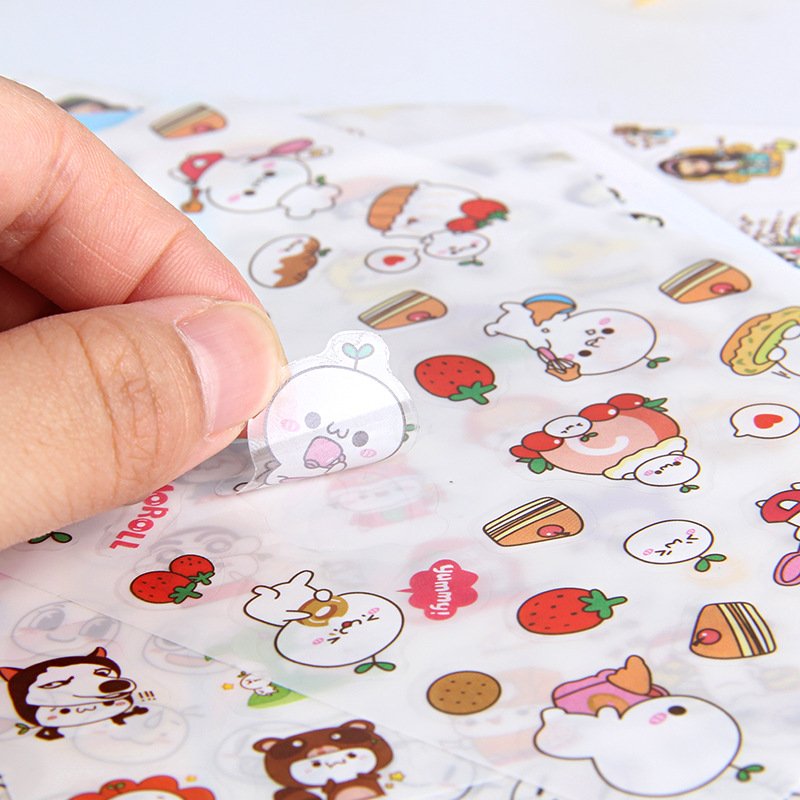 Custom Anime Sticker Print Self Adhesive Vinyl Holographic Glitter Decorative Stickers Sheet Kiss Cut Planner Stickers Cartoon
