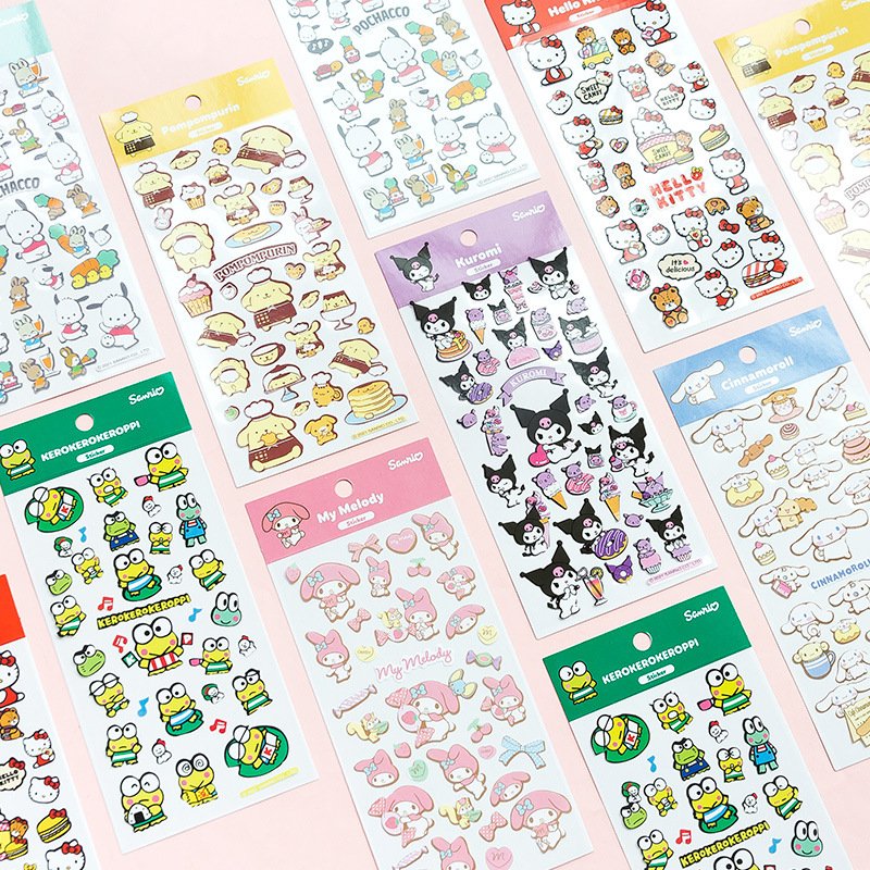 Custom Anime Sticker Print Self Adhesive Vinyl Holographic Glitter Decorative Stickers Sheet Kiss Cut Planner Stickers Cartoon