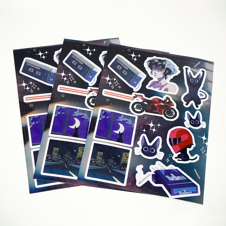 Personalized Korean Stationery Printing Kiss Cut Custom Vinyl Waterproof Clear Cartoon Deco Sticker Sheet