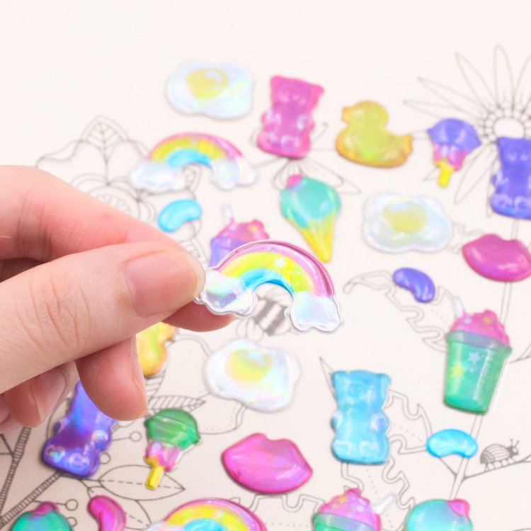 Custom Puffy Cartoon Stickers with Fairy Tale Alphabet for Storytime Fun, Bubble Stickers Music Alphabet for Melodic Fun