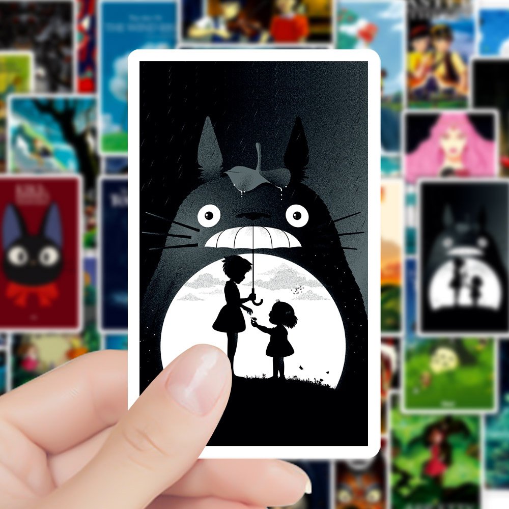 Cartoon Anime Totoro Spirited Away Waterproof Graffiti Sticker Suitcase Kick Scooter Reusable Computer Tablet Decoration Sticker