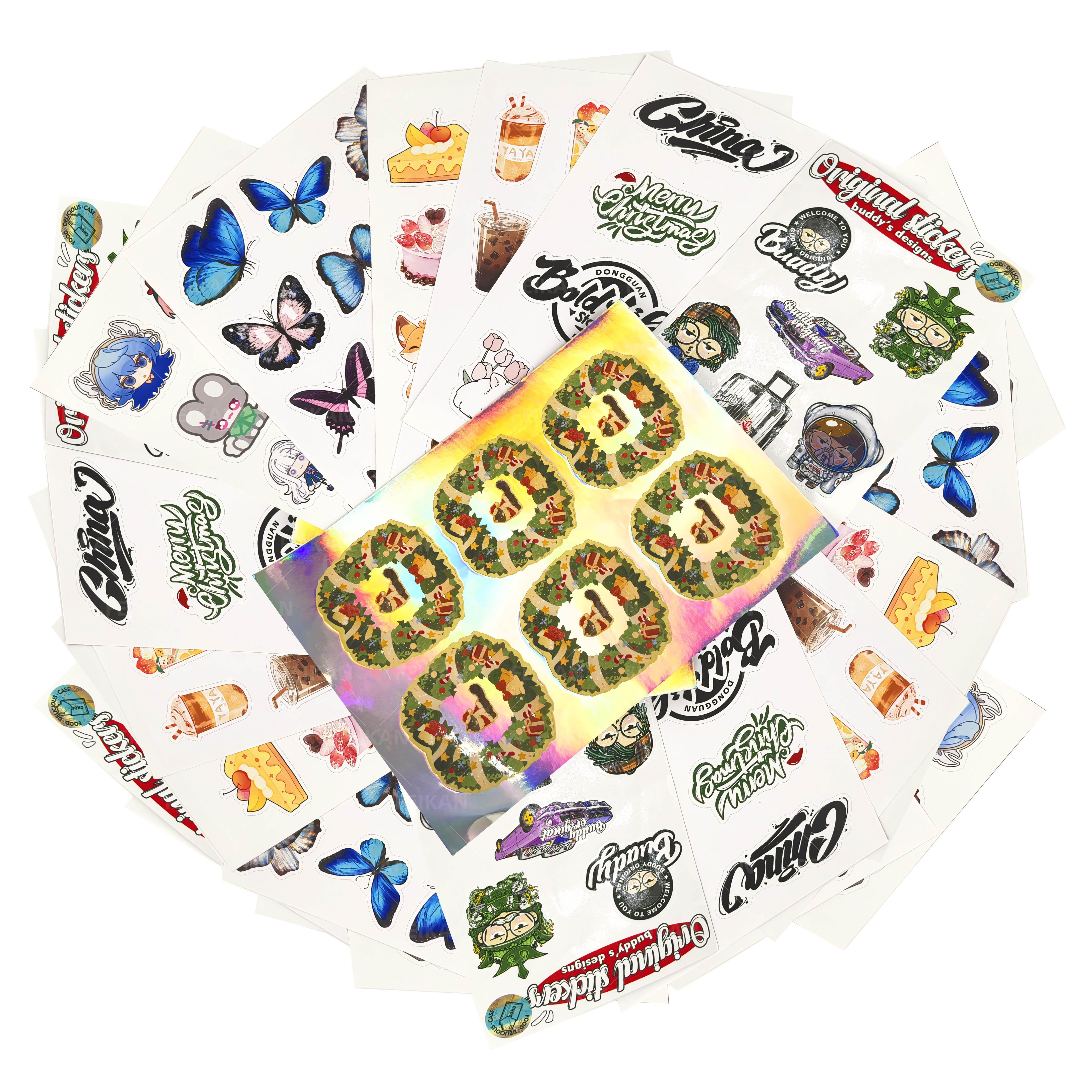 Cartoon Anime Custom High Quality PU Die Cut Sticker Hot Sale Hologram Stickers With Your Design