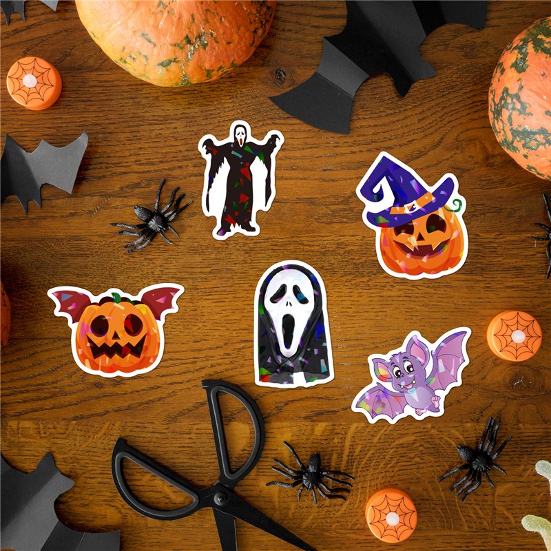 100Pcs Hotsale Halloween Graffiti Pumpkin Sticker No-duplicate Waterproof Cartoon Stickers For Car Luggage Skateboard Decals