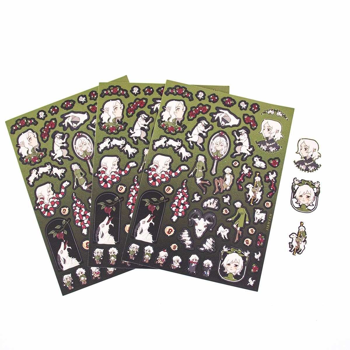 Custom Logo High Quality PVC Kiss Cut Sticker Sheet Waterproof Adhesive Vinyl Glossy Finish UV Printing Cartoon Design