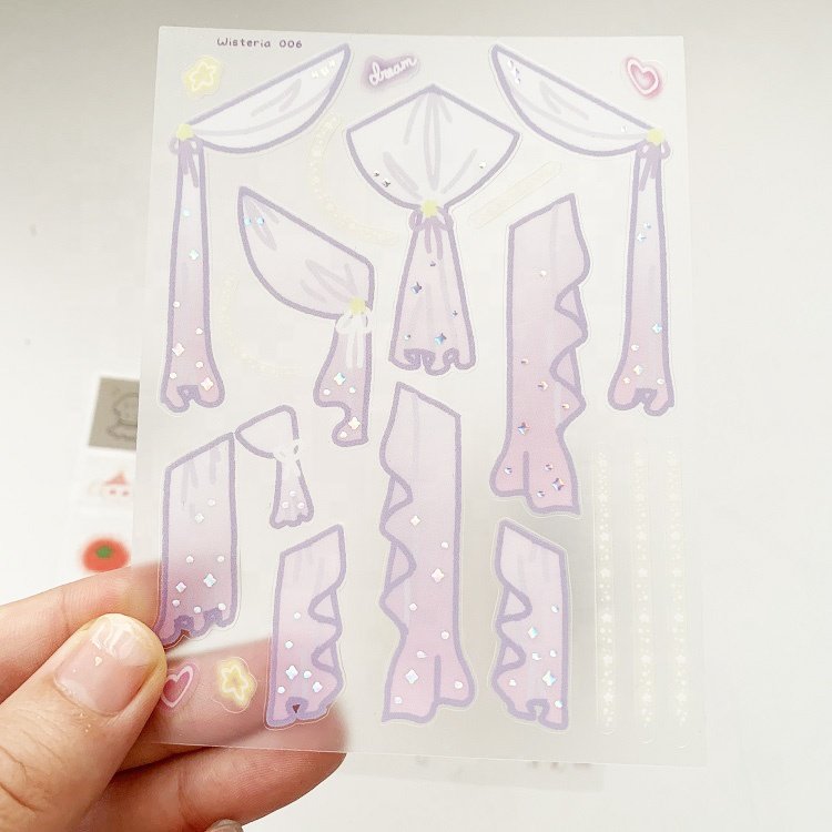 Custom Waterproof Transparent Clear Vinyl Deco Scene House Home Room Deco Pvc Sticker Sheets Packs