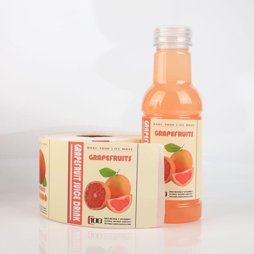 Custom non-dry film low temperature resistant waterproof vinyl water bottle refrigerator label self-adhesive food packaging