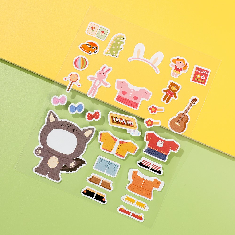 Sticker Sheet Transparent Custom Kiss Cut Clear Cartoon Anime for Kids Promotion Vinyl Adhesive Sticker Waterproof Stickers