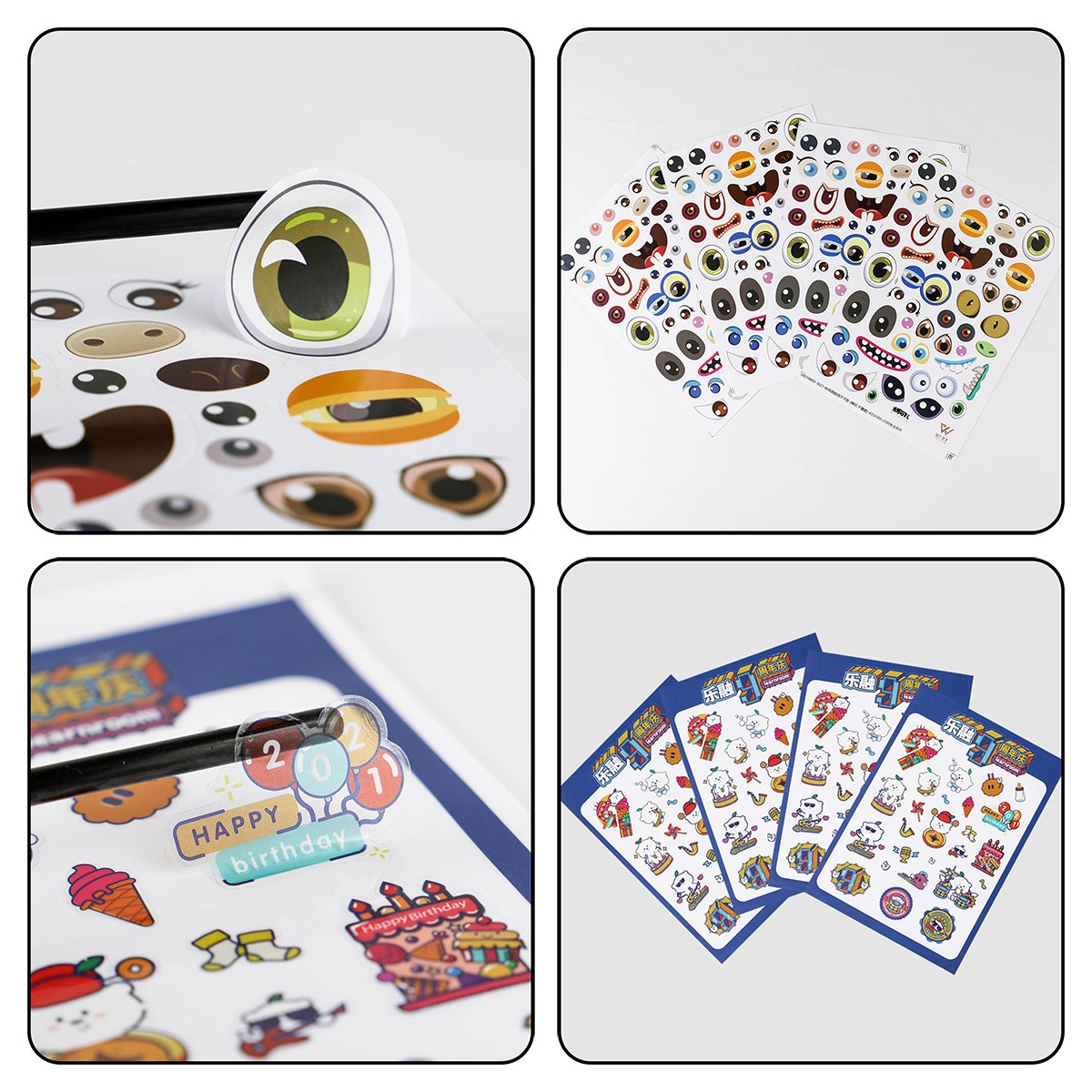 Sticker Sheet Transparent Custom Kiss Cut Clear Cartoon Anime for Kids Promotion Vinyl Adhesive Sticker Waterproof Stickers