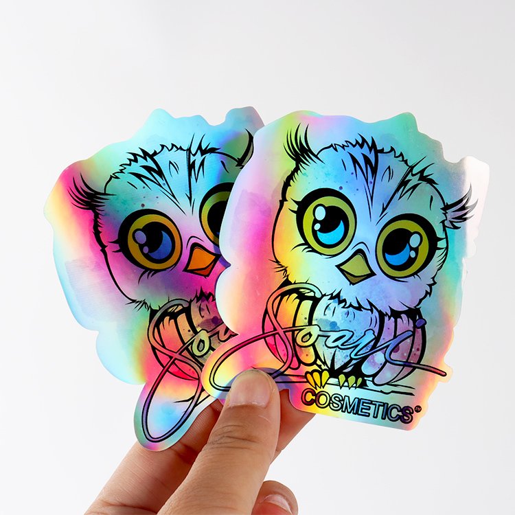 Holographic vinyl waterproof sticker paper sheet reflective cartoon paper sticker sheets pvc sticker sheet kiss cut custom print