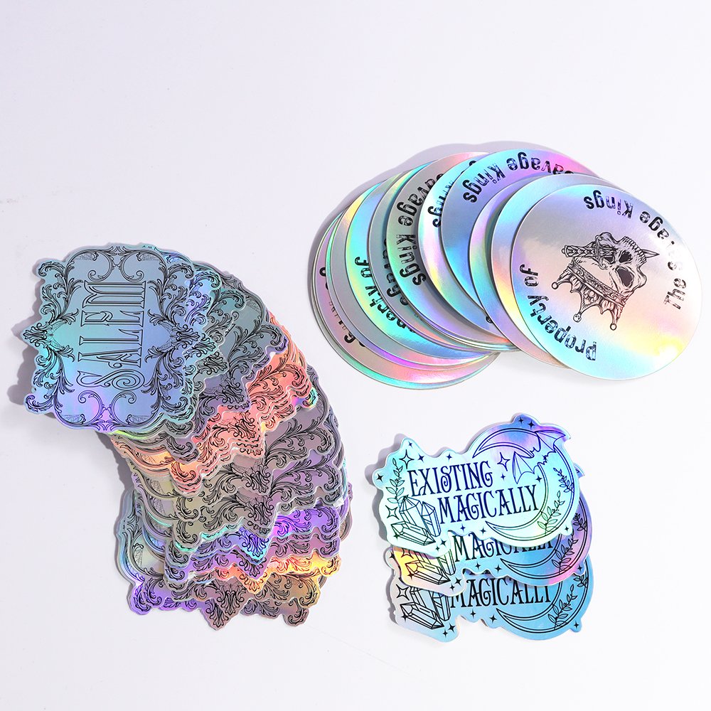 Personalized design logo printing waterproof self adhesive glossy cartoon laptop vinyl custom stickers die cut