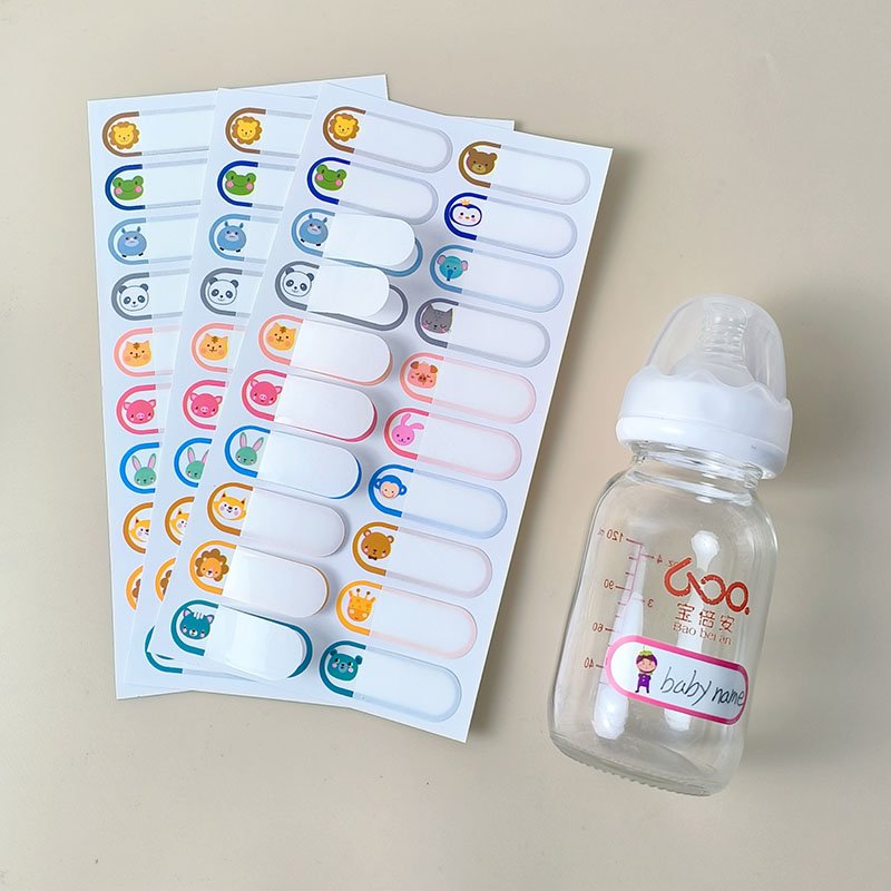 waterproof machine washable kids name stickers fast delivery newest style cute baby bottle label