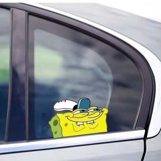 Anime Peeking Design Vinyl Decal Stickers Cartoon Spongebob Cute Peekers Car Sticker