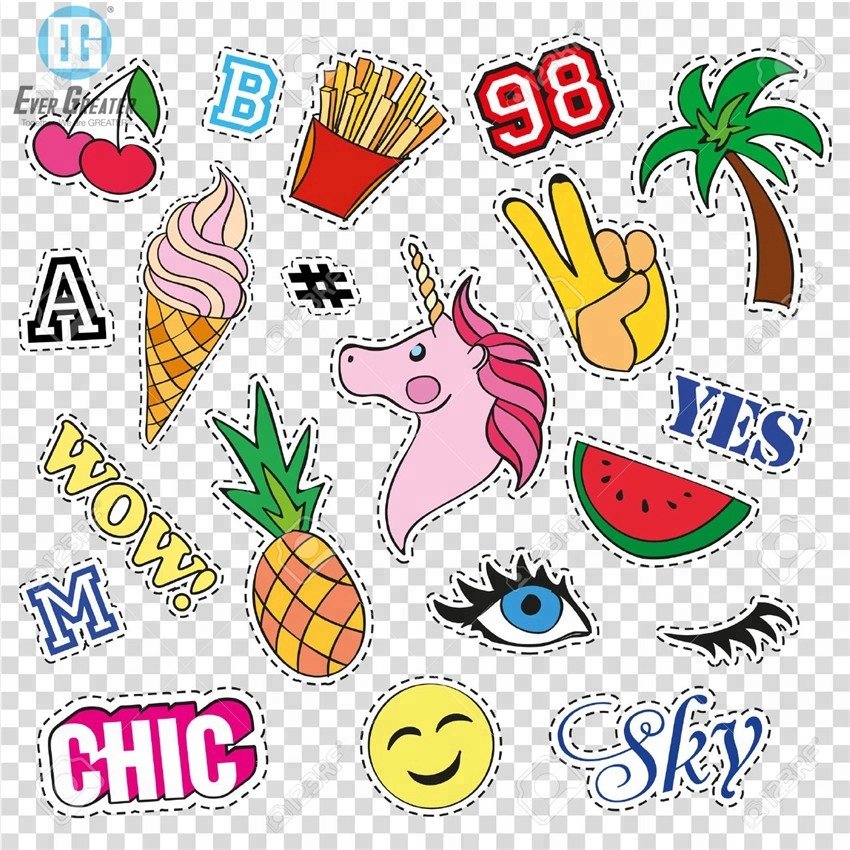 Custom adhesive cartoon puffy sticker for kids