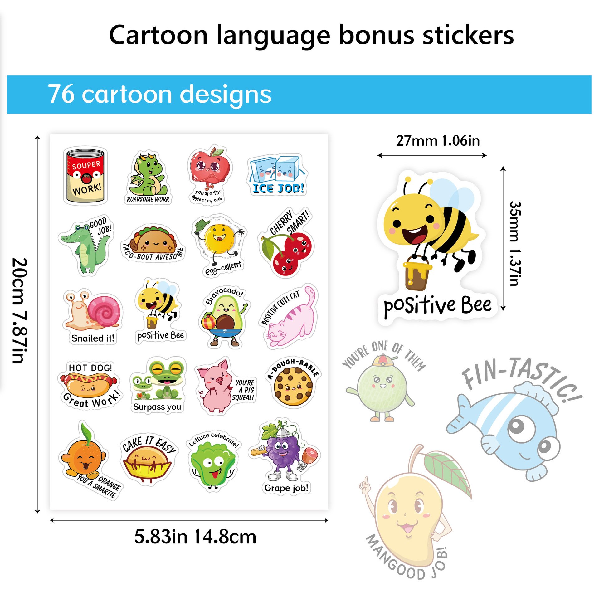 20pcs Punny Teacher Sticker Cartoon Cute Animal Incentives Kiss cut Stickers for Kids Funny Reward Sticker Sheet for Toddlers
