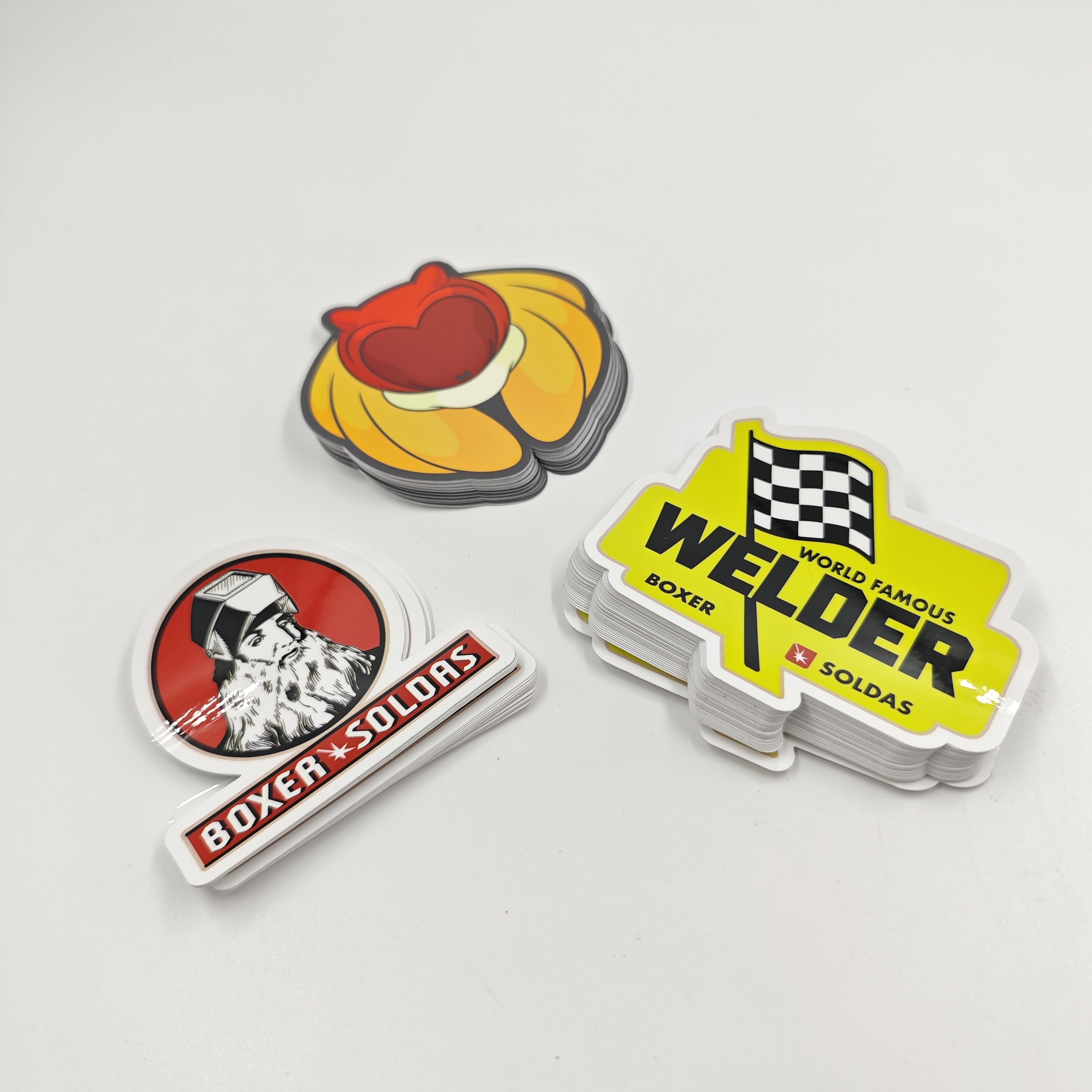Custom Printed Private Die Cut Glossy Laminated PVC Adhesive Sticker Holographic Effect Cartoon Logo Labels