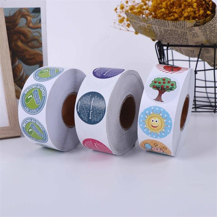 Custom Cute Cartoon Animals Sticker Labels Printing Round Vinyl Paper School Supplies Child Reward Kids Sticker