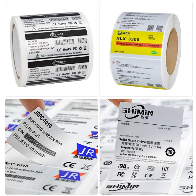 QR code trademark self-adhesive logo label Transparent Milk Tea take-out advertising label sticker customization