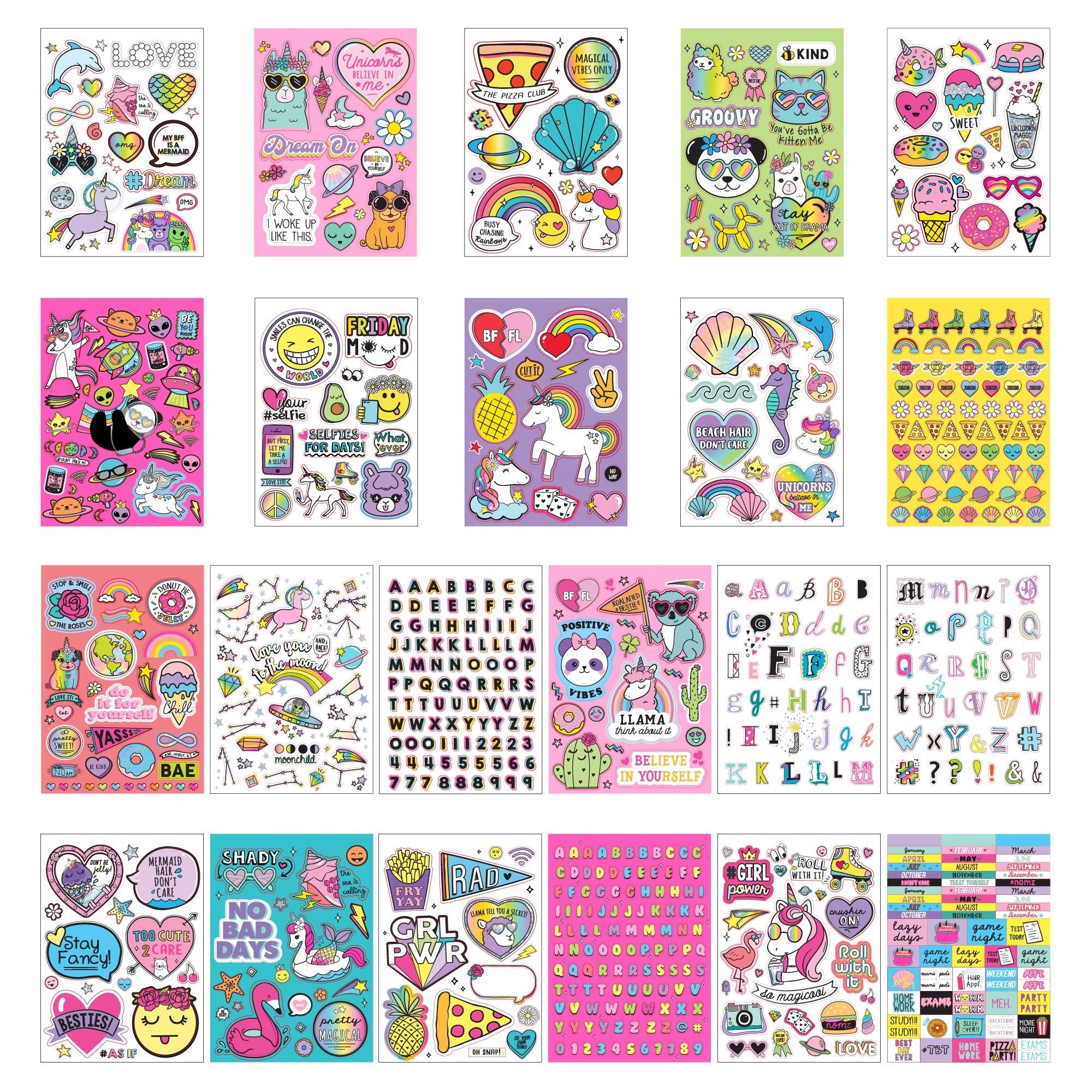 cute cartoon sticker scene pvc sticker book reusable for kids 1500 pieces eco-friendly sticker printing logo custom