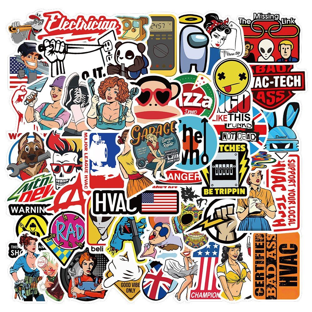 Custom Waterproof Holographic Adhesive Cartoon Sticker Label Sticker Logo Waterproof Vinyl Stickers Sheets