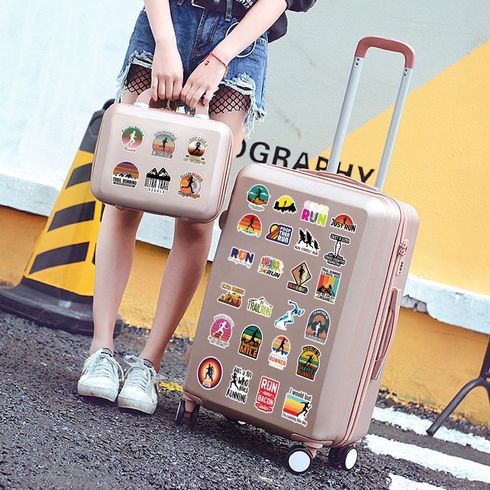 100Pcs Love Running Cartoon Logo Graffiti Stickers For Bottle Phone Decal Vinyl Runner Decor Run Sport Sticker
