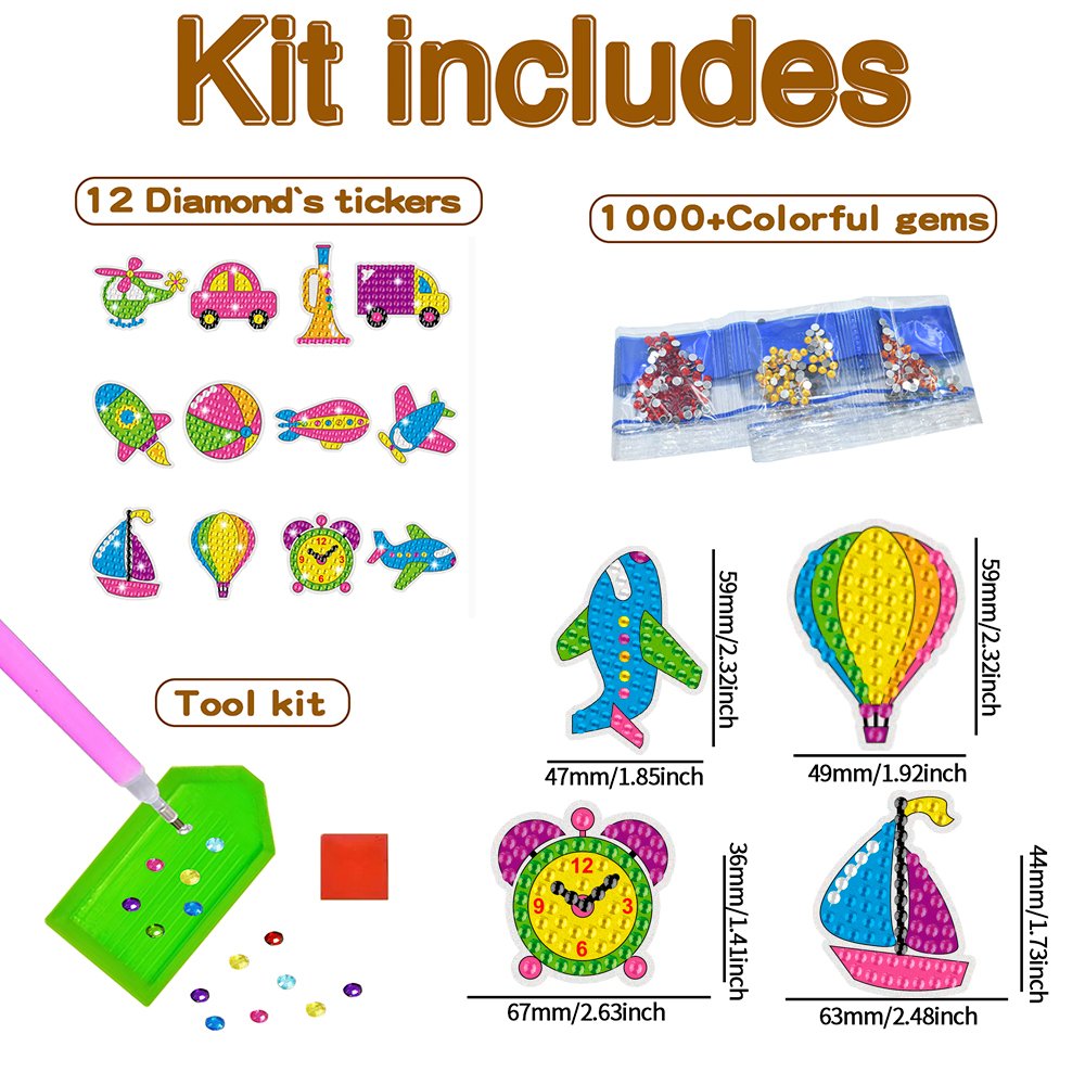 New hot selling 5D diamond sticker DIY cartoon cute animal toy sticker smart toy children's gift