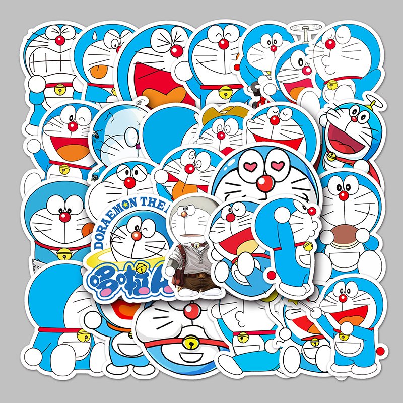 Wholesale Cute Cartoon Children's Stickers Custom Logo Cartoon Anime Doraemon Vinyl Sticker Decals Die Cut Toy Car Sticker Sheet