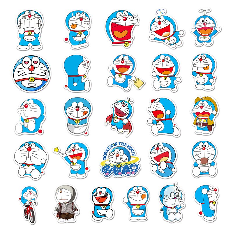 Wholesale Cute Cartoon Children's Stickers Custom Logo Cartoon Anime Doraemon Vinyl Sticker Decals Die Cut Toy Car Sticker Sheet