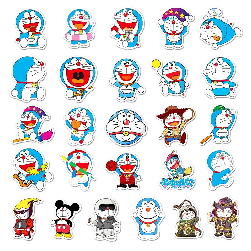 Wholesale Cute Cartoon Children's Stickers Custom Logo Cartoon Anime Doraemon Vinyl Sticker Decals Die Cut Toy Car Sticker Sheet