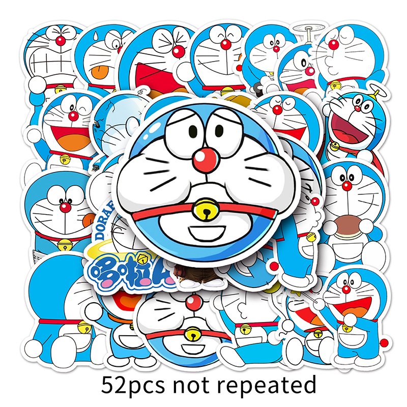 Wholesale Cute Cartoon Children's Stickers Custom Logo Cartoon Anime Doraemon Vinyl Sticker Decals Die Cut Toy Car Sticker Sheet
