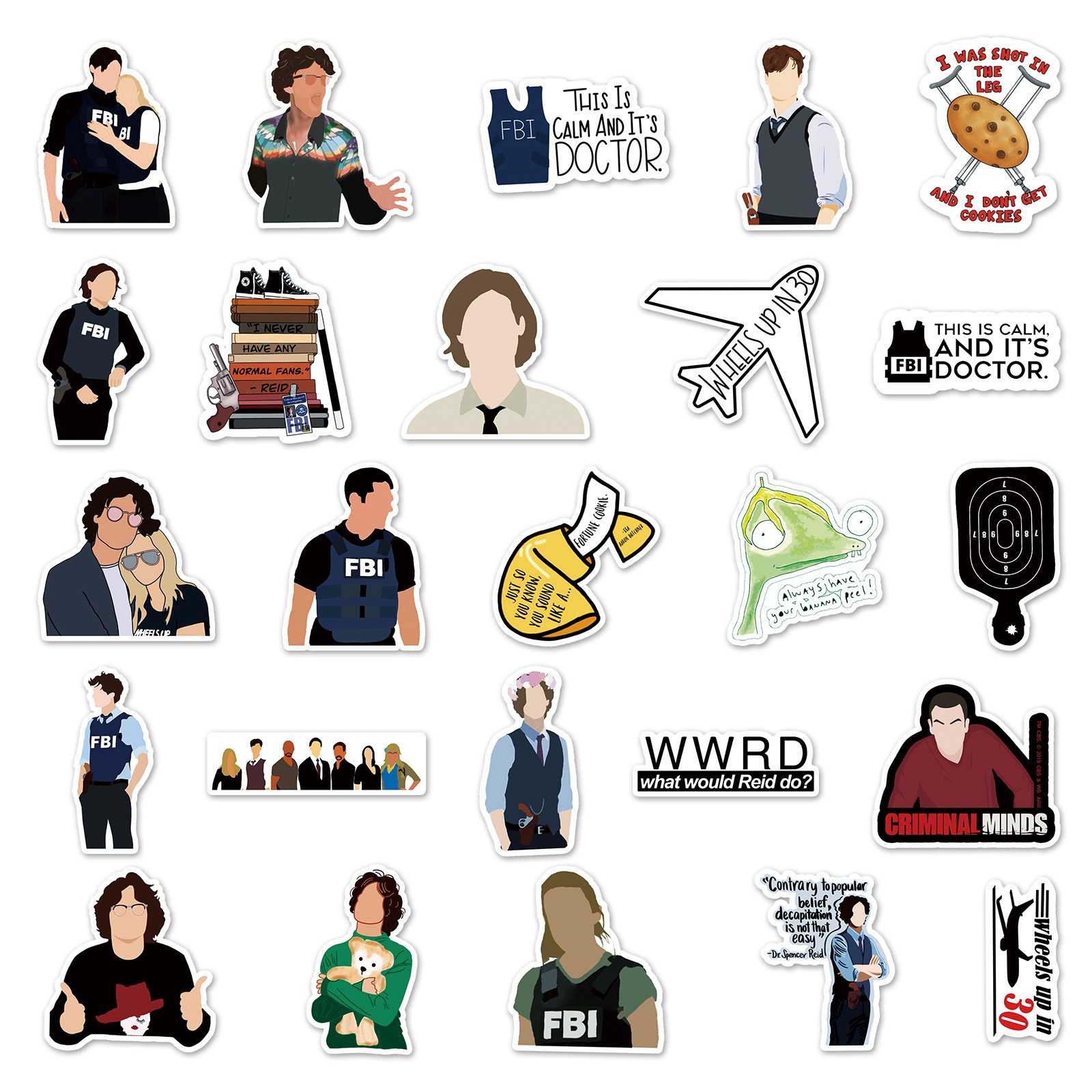 50 European and American criminal psychology personality fashion creative suitcase pencil box foreign trade cartoon stickers