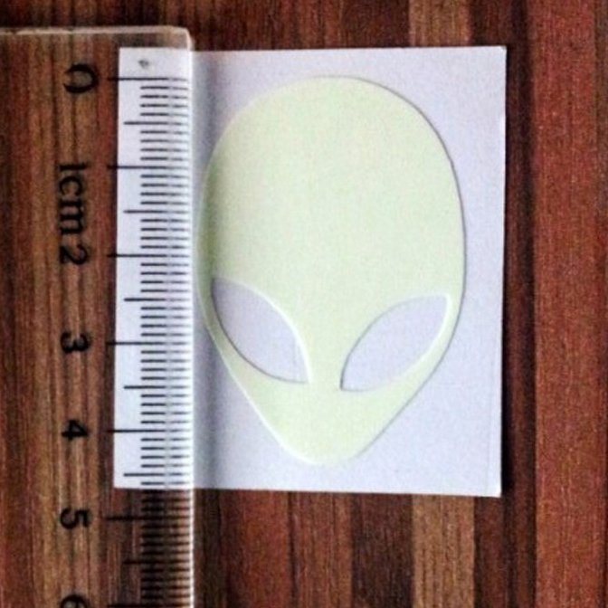 Custom die cut shape Alien green light glow sticker in the dark Cute cartoon luminous stickers