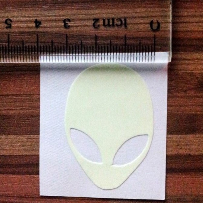 Custom die cut shape Alien green light glow sticker in the dark Cute cartoon luminous stickers