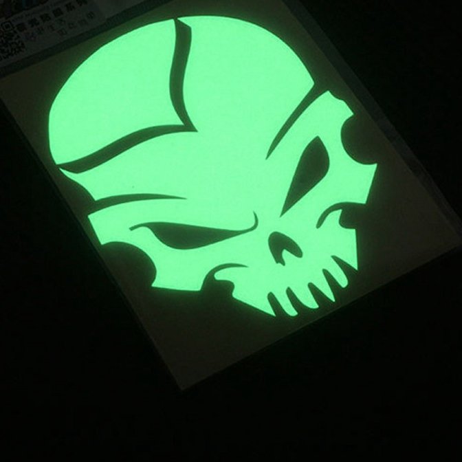 Custom die cut shape Alien green light glow sticker in the dark Cute cartoon luminous stickers