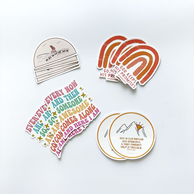 Customized Print Logo Sticker Self-Adhesive PVC Vinyl Custom Waterproof Die Cut Sticker