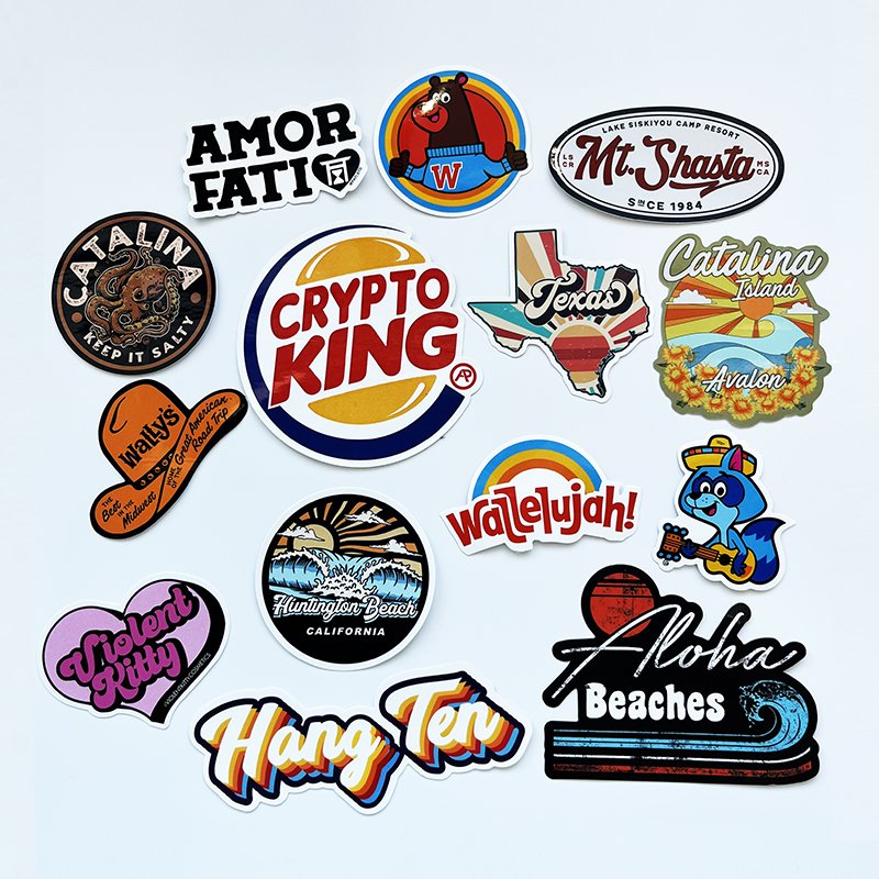 Customized Print Logo Sticker Self-Adhesive PVC Vinyl Custom Waterproof Die Cut Sticker