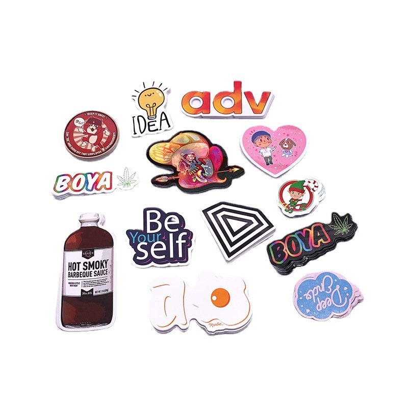 Attractive Printing Waterproof Vinyl Laser Holographic Die Cut Logo Cartoon Sticker