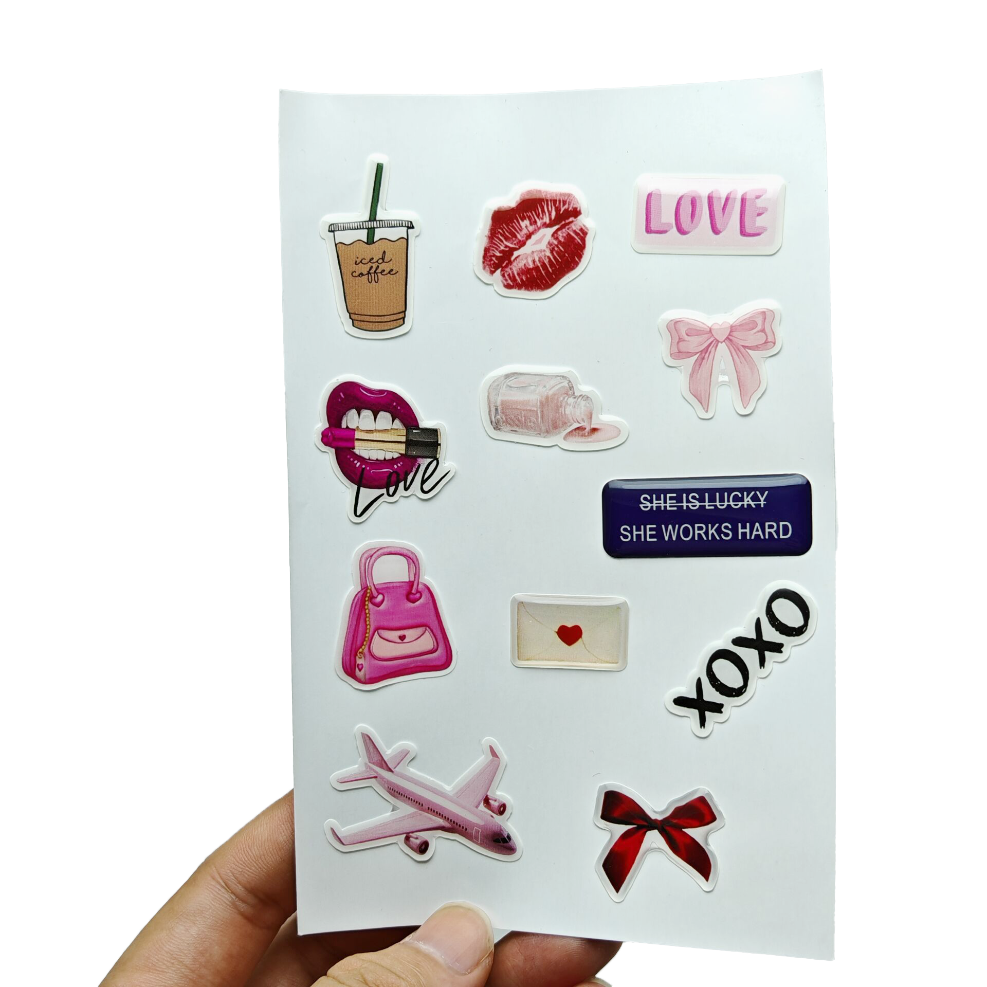 Wholesale Custom Epoxy Sticker Paper Printing Adhesive Epoxy Dome Cartoon Sticker Phone Case
