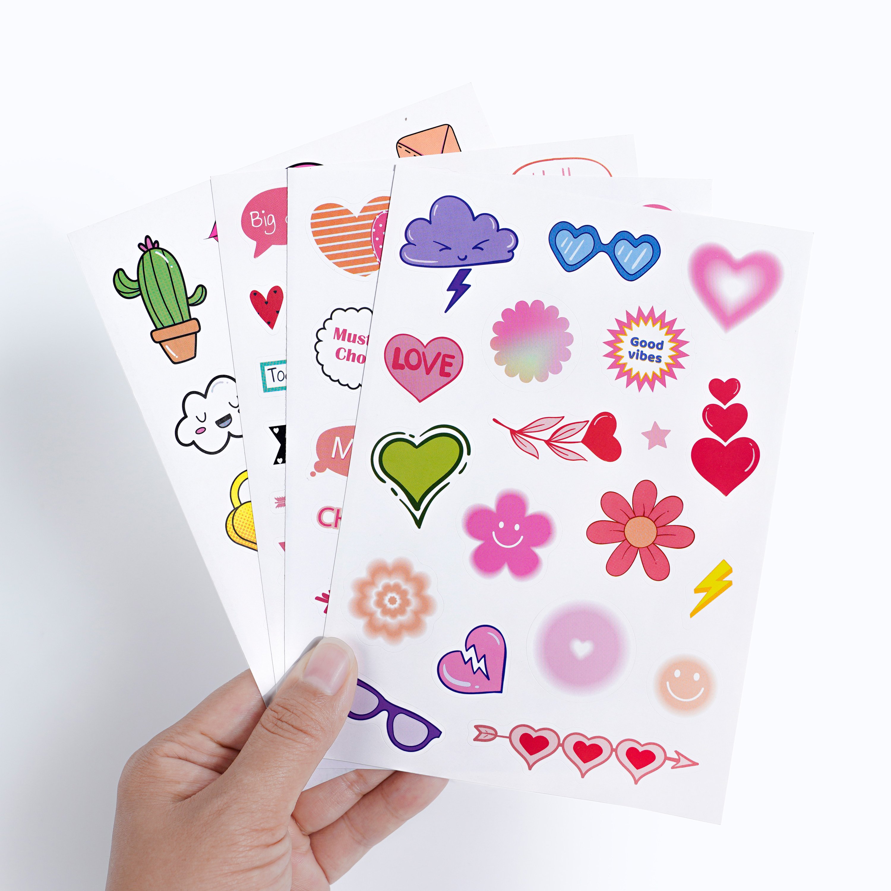 Wholesale A4 A5 Size Adhesive Die Cut Stickers Cartoon Cute Vinyl Waterproof Label Custom Kiss Cut Sticker Sheet for Kids
