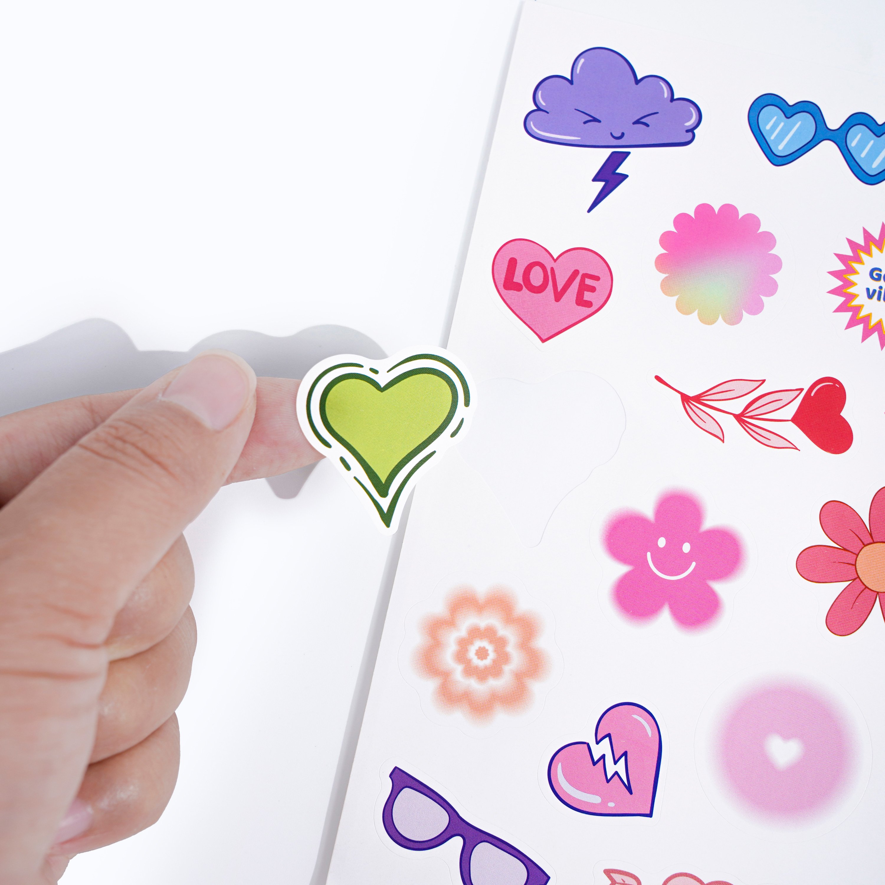 Wholesale A4 A5 Size Adhesive Die Cut Stickers Cartoon Cute Vinyl Waterproof Label Custom Kiss Cut Sticker Sheet for Kids