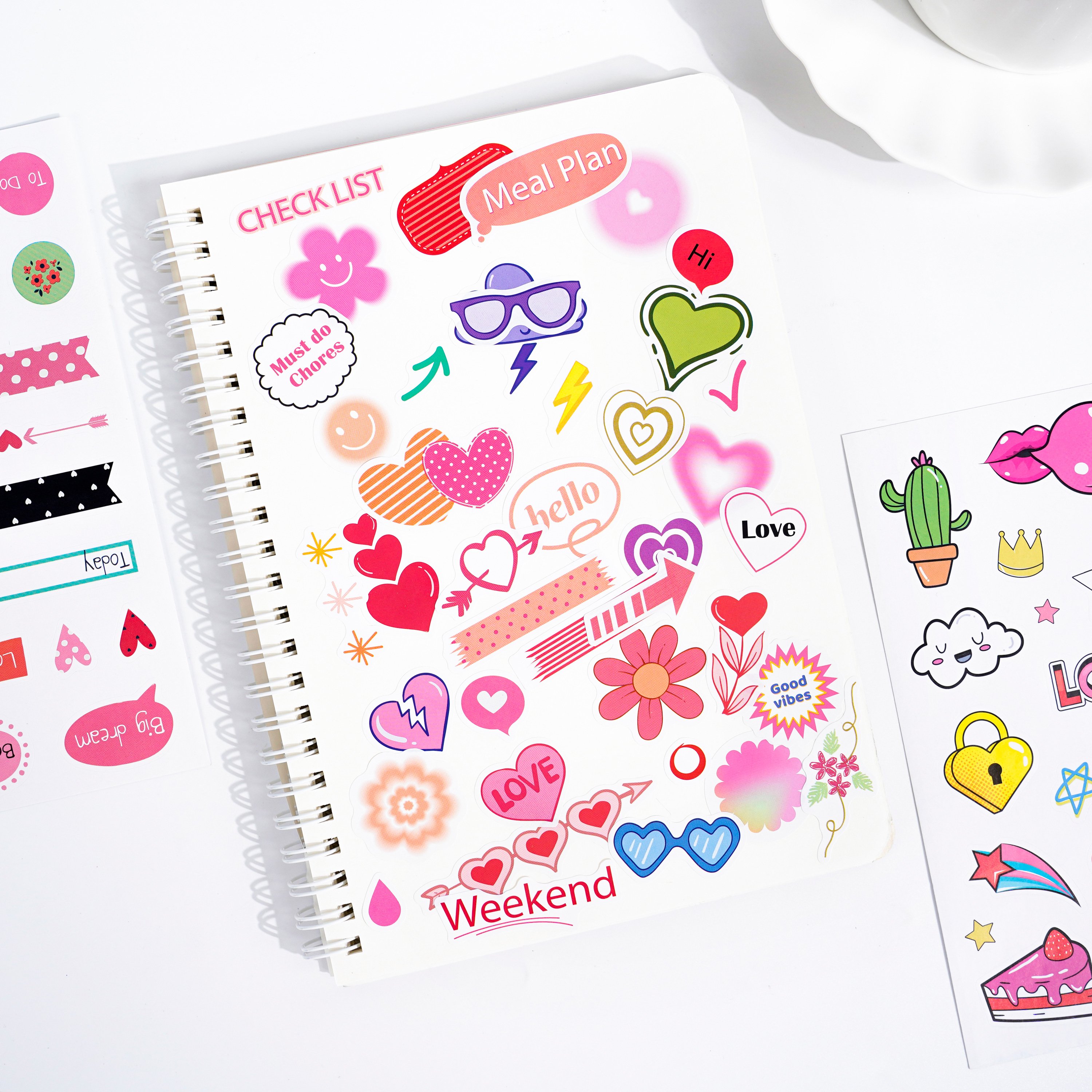 Wholesale A4 A5 Size Adhesive Die Cut Stickers Cartoon Cute Vinyl Waterproof Label Custom Kiss Cut Sticker Sheet for Kids