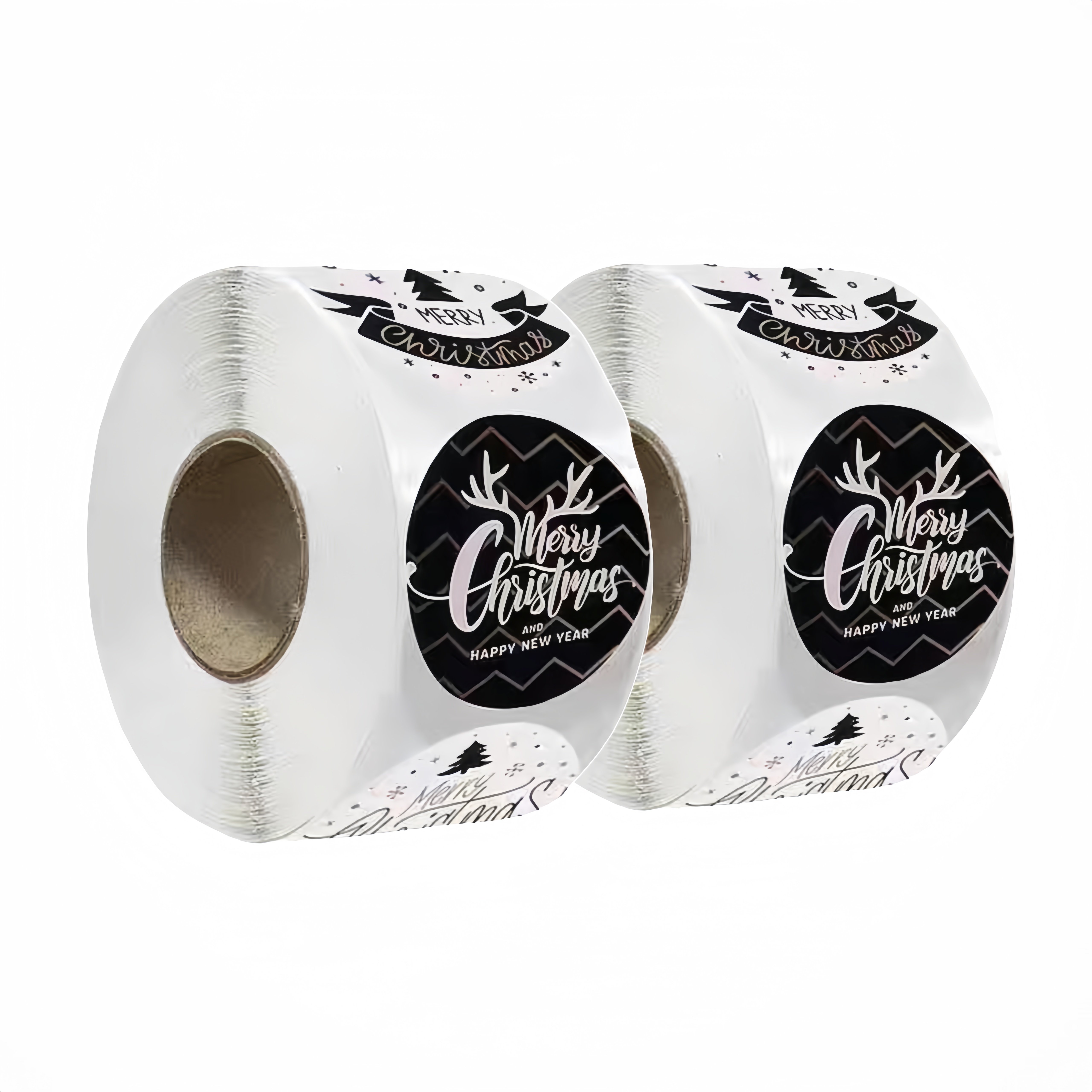 Custom printing christmas round label sticker 2.5cm/1 inch Cartoon Stickers Christmas Decoration gift sticker roll
