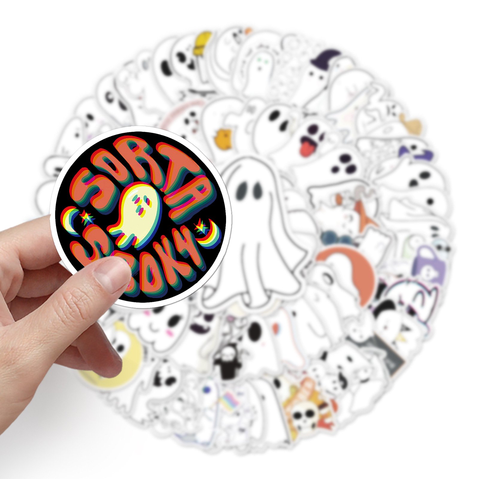 Vi-100 non-repetitive ghost graffiti stickers cartoon Creative Halloween DIY skateboard suitcase stickers PVC