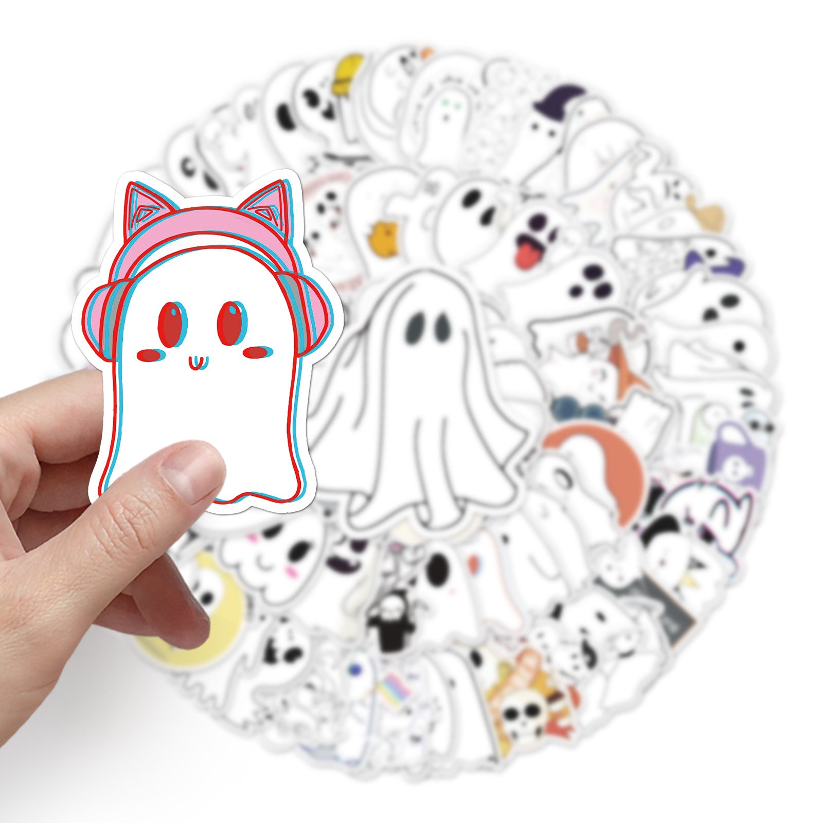 Vi-100 non-repetitive ghost graffiti stickers cartoon Creative Halloween DIY skateboard suitcase stickers PVC