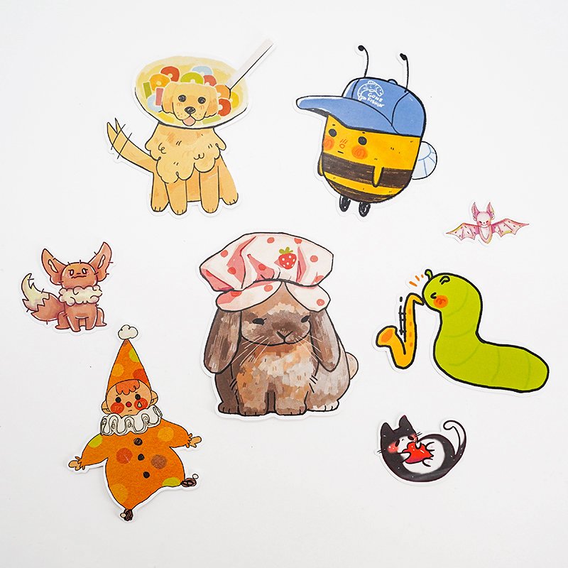 Customized Logo Waterproof Funny Kawaii Cartoon Full Color Vinyl Label Printing Manufacturer Die Cut Stickers For Kids