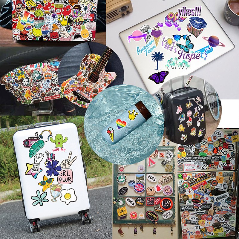 Hot selling new style 50pcs pink bookish color for girls waterproof decor cartoon stickers