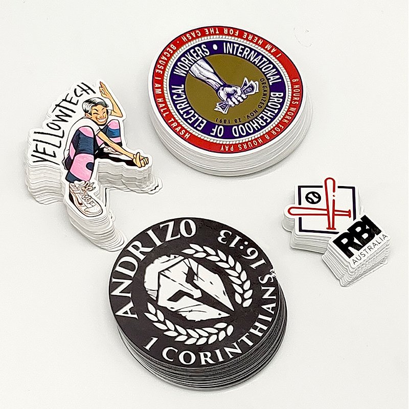 Custom Logo Vinyl Cartoon Stickers Individually Die Cut Promotional Labels