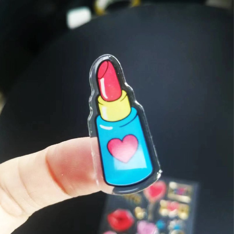 Custom printed cartoon transparent clear epoxy resin 3D crystal dome stickers for crafts and phone case ornament